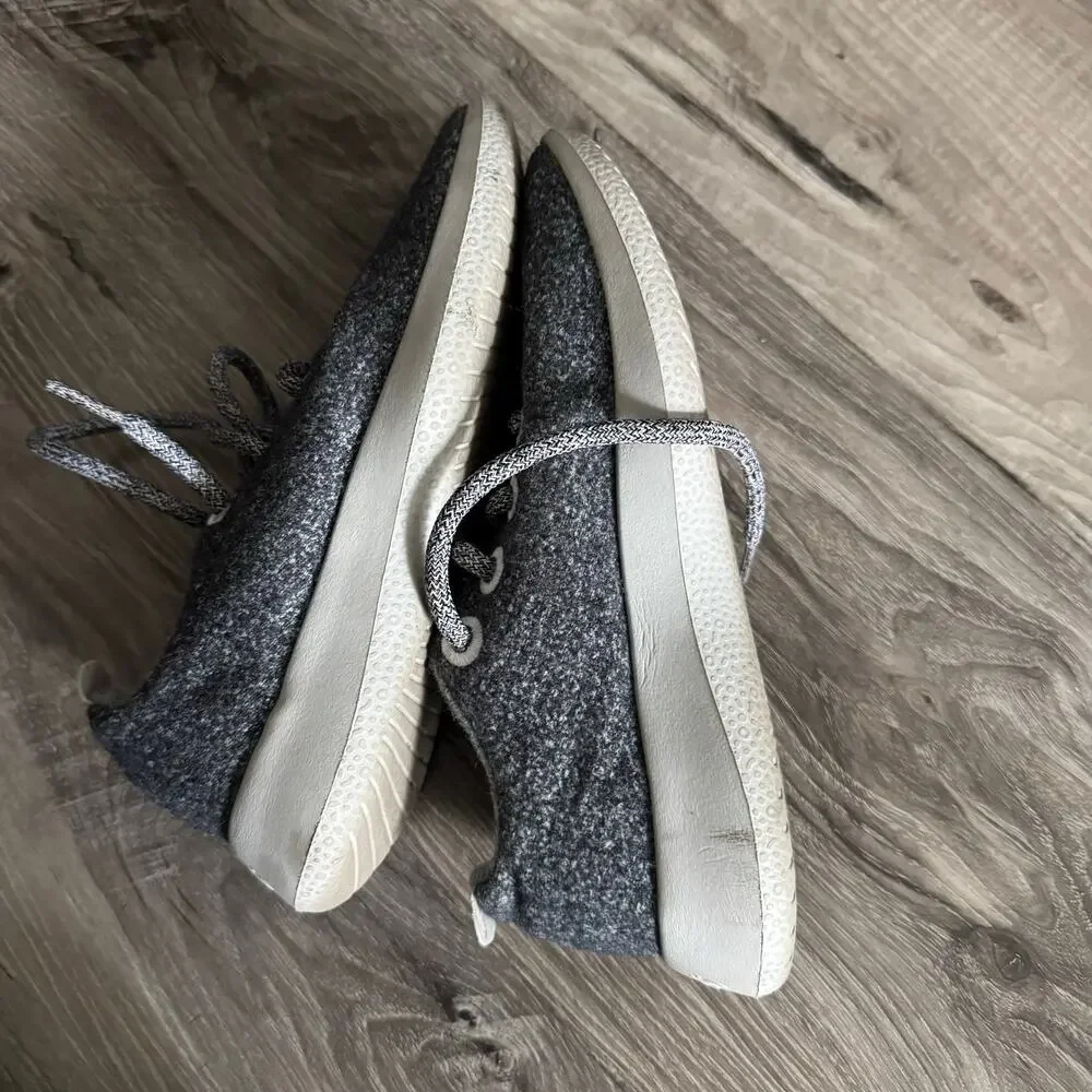 Allbirds Wool Runners Gray Merino Wool Sneakers Womens Size 5 Lace Up
